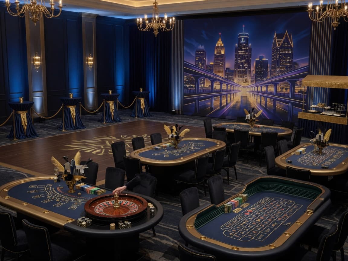 Downtown in the D Casino Party 125-200 guests rental photo — BSA Events